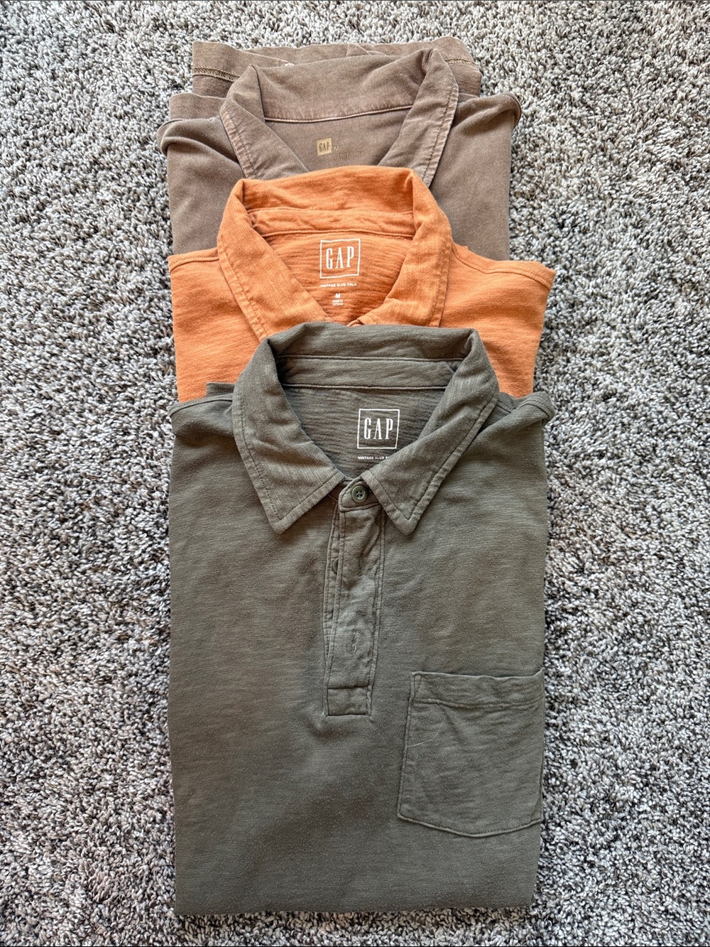 GAP Men’s Polo Shirt Set - Slub Knot Garment Dyed